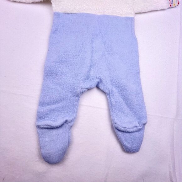 VTG Carter’s Retro White/Blue Fleece Hooded Bunting Footed Sz Small to 15 lbs - Picture 9 of 16